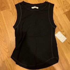 Free People Thick Black Muscle Tee
